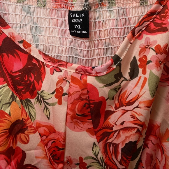 NWOT Floral Pink Romper Size 1X - Picture 5 of 6